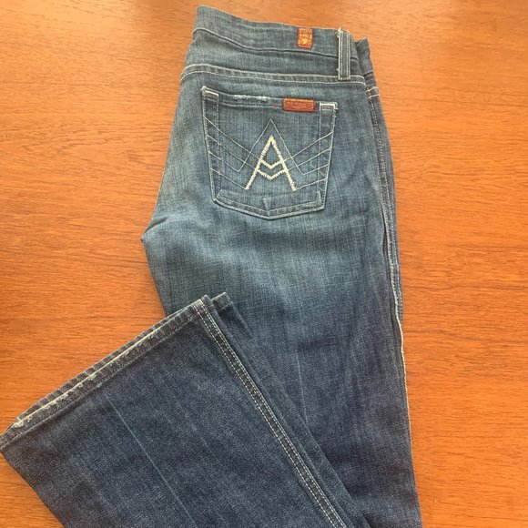 Vintage 7 For All Mankind 'A pocket' Flare Jean - Size 26 - Picture 1 of 3